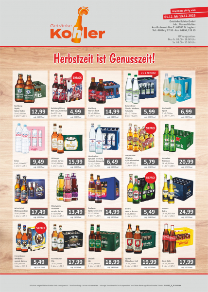 Angebot gültig bis zum 13.12.2025 in unserem Getränkeabholmarkt!  #WirSindKohler